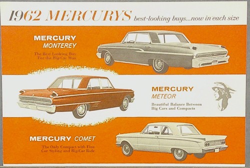 1962 Mercury Sales Sheet