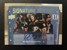 21-22 Premier Hockey Signature Seats Gold Rookie Auto PSS-MA Mason McTavish #/5