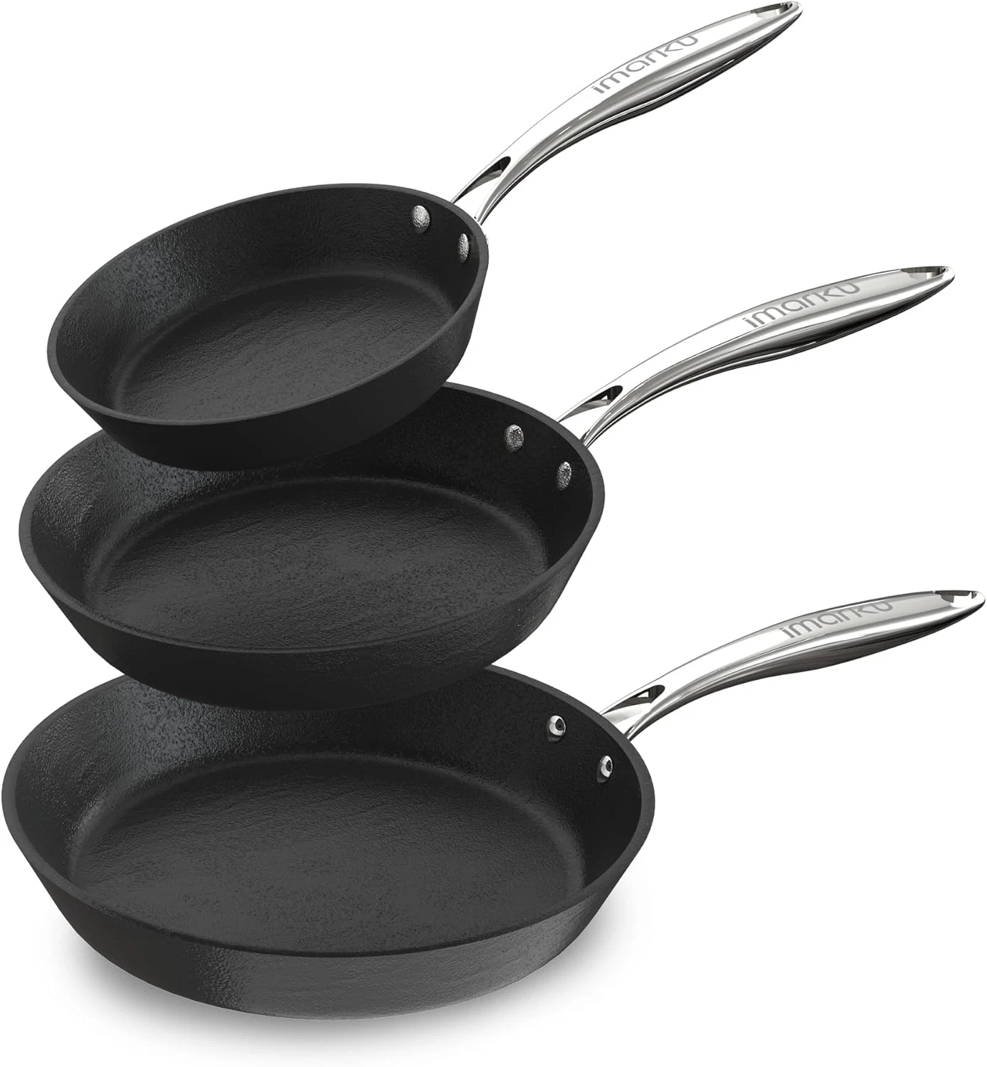 Nonstick Frying Pan Set, 8-10-12 Inch, Stay Cool Handle, Oven Safe