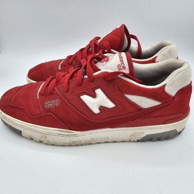 New Balance 550 Shoes Suede Pack Team Red Sneakers Mens Size 10.5