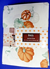 Fall Thanksgiving Tablecloth Polyester Pumpkin Design Size 60" x 104" New