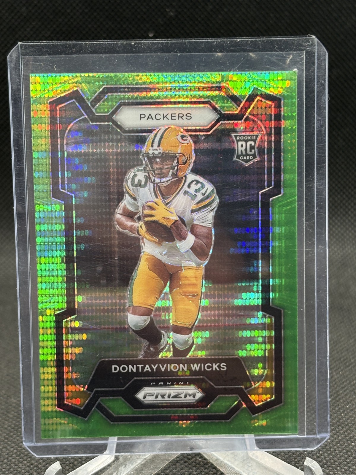 2023 Panini Prizm - Rookies Dontayvion Wicks #333 Neon Green Pulsar Prizm (RC)