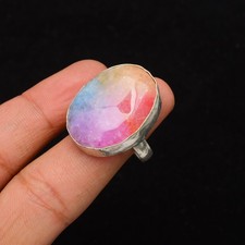 Solar Quartz Gemstone 925 Sterling Silver Jewelry Ring Size 7.5