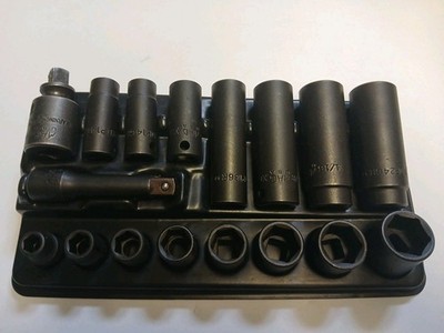 MAC Tools 16pc 3/8  Drive SAE Impact Socket Set XP/XDP 6pt USA Deep Shallow