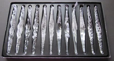 Nicole Miller Home Icicle Glass Ornaments Set Of 12 5.5" NEW IN BOX