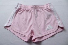 Adidas Girl's Dolphin Hem Pull-On Striped Athletic Shorts CL8 Pink Size US:5