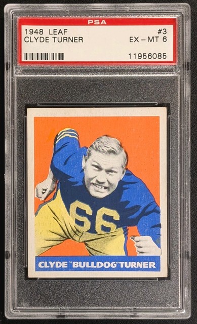 1948 Leaf #3 CLYDE BULLDOG TURNER Rookie RC - PSA 6 - HOF Chicago Bears