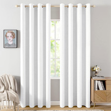 100 Blackout Linen Textured Curtains for Bedroom Solid Thermal Insulated Bright