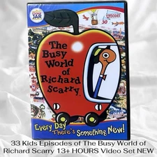 33 Kids Episodes of The Busy World of Richard Scarry 13+ HOURS Video Set NEW