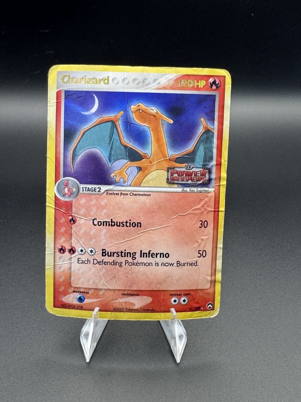 Charizard 6/108 EX Power Keepers 2007 Reverse Holo Rare Stamped HEAVILY DMG!