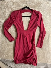 Women’s Low Plunge Red Dress Size Small