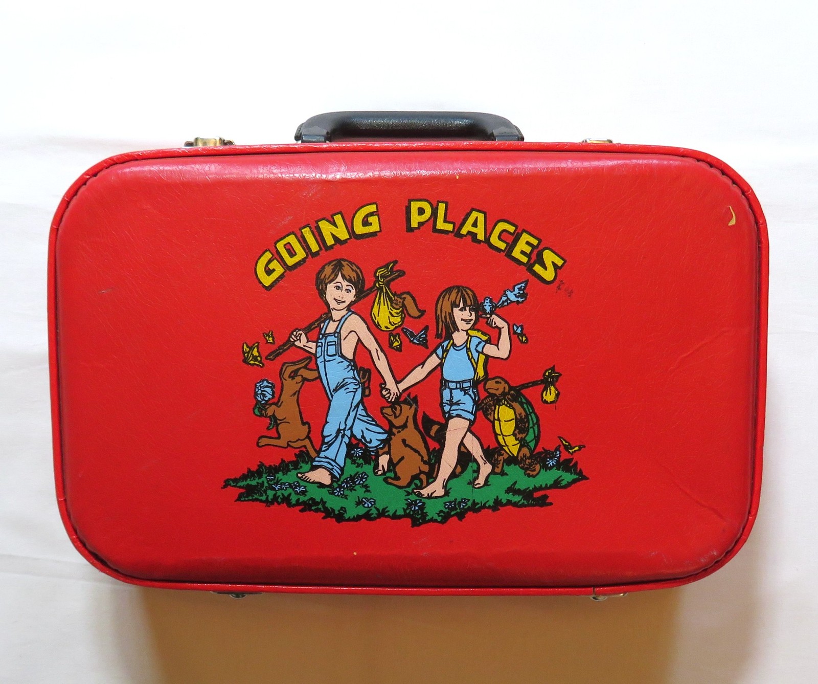 Going Places Vintage 70's Suitcase Kids Youth Teen Hardcase 