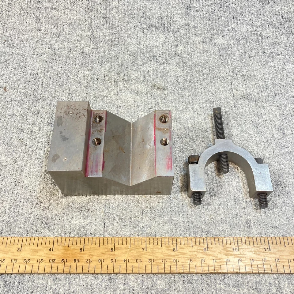 Machinist Made V Block & Clamp Set Fitted Clamp 3 7/8" x 2 1/2" x 2 1/4" - Image 2 of 4