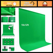 10x12ft Green Screen Backdrop for Photography Streaming, Collapsible Chromakey
