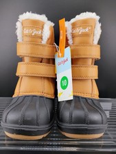 Cat Jack Kids Winter Snow Boots Size 10 Tan Black Durable Warm