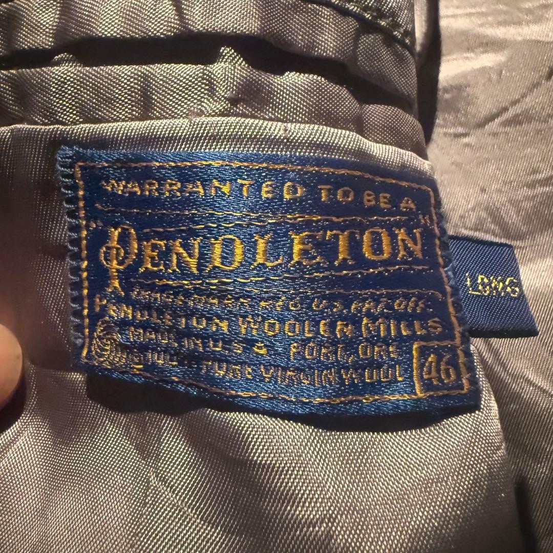 Pendleton 70's Herringbone Wool Tailored Jacket 4… - image 2