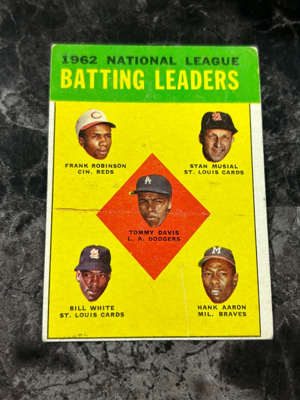 1963 Topps - League Leaders Stan Musial, Hank Aaron, Frank Robinson #1 VG @QC07