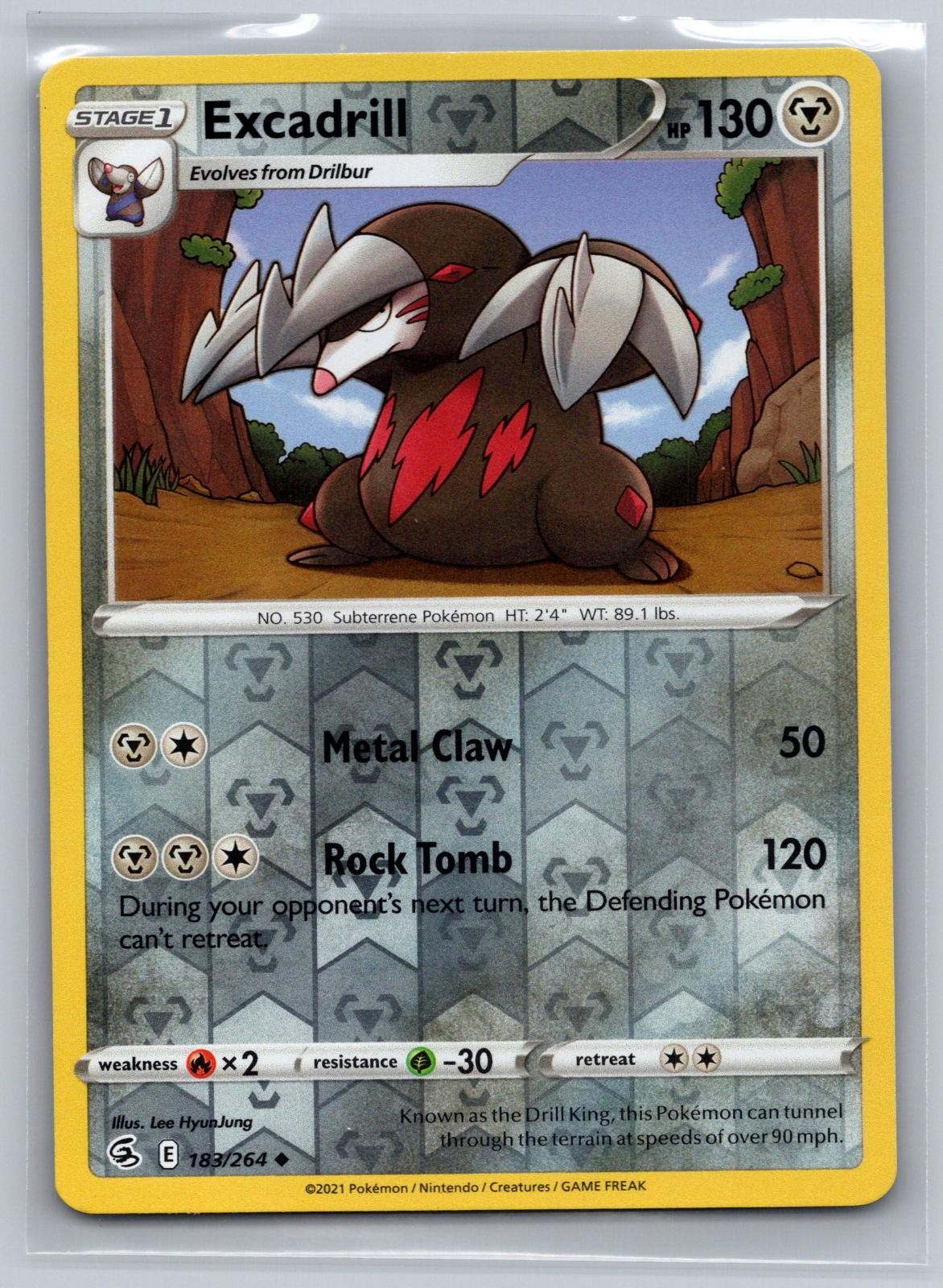 Excadrill 183/264 Uncommon Fusion Strike Pokemon Reverse Holo Near Mint