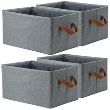 4 Pcs Fabric Storage Bins, Organization Baskets for Shelves, 15" Linen Closet...