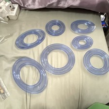 Lot of 6 Clear Plastic Circle Oval Craft Template Stencils, Shapes