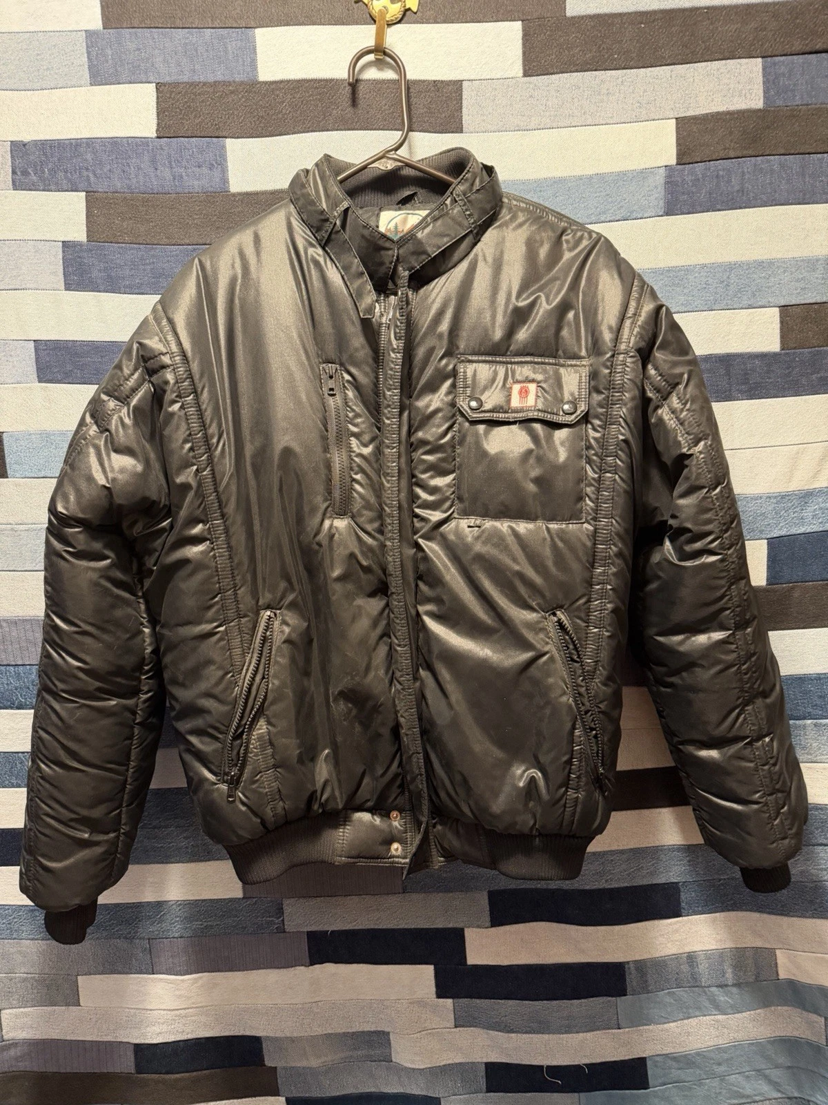 Vintage Tonkin Black Puffer Jacket Kenworth Trucks XL