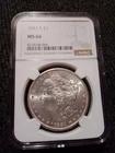 New Listing1881-S  MORGAN SILVER DOLLAR PCGS MS 66 w/ rim toning , for Palace properties