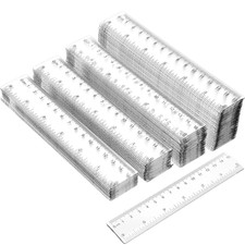 100 Pcs 6 Inch Rulers Bulk Clear Plastic Flexible Straight Rulers with Inches an