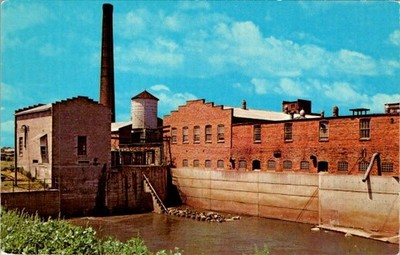 Dexter Press Linen Postcard Amana Woolen Mill Hydroelectric Plant Iowa 1850s