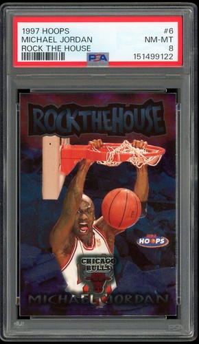 Michael Jordan 1997 NBA Hoops Rock The House 6 PSA 8 NM-MINT BULLS HOF