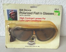 Vtg Bill Dance Strike King Lure Polarized Fishing Glasses Fish’n NOS Low Light