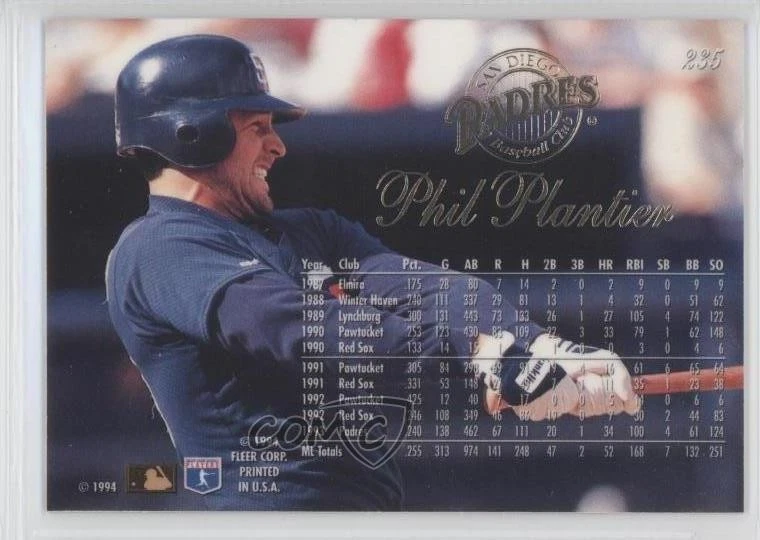 1994 Flair Phil Plantier #235 - Image 2 of 2
