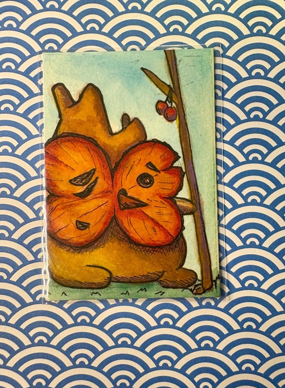 LoZ Fan Art ACEO Korak with a Stick Original Painted Art Card by KayshaLacyArt