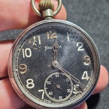 Vintage metal gents military style Helvetia Pocket Watch W/O c1920 ref4307