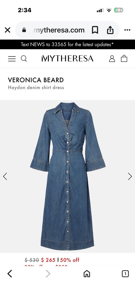 Veronica Beard Denim 'Haydon' Button-Down Maxi Dress size 6 | eBay