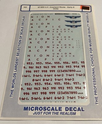MICROSCALE HO DECAL-UNION PACIFIC/UP  OVERLAND ROUTE  EARLY DIESELS - #87-653