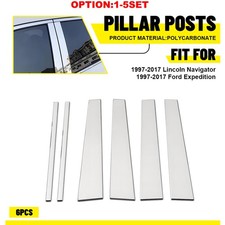 Chrome Window Pillar Post Door Trim Decal Cover For 1997-2017 Ford Expedition