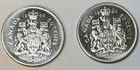 Two 1964 Canada Queen Elizabeth SILVER half dollars P/L