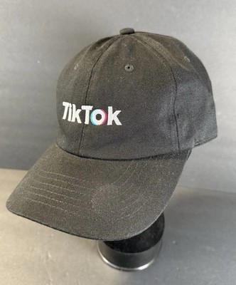 Tik Tok Embroidered Black Adjustable Strap Back Hat Cap Unisex Adults OSFM 2011