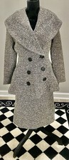 Vintage 1960s Women  s Black  White Wool Tweed Coat  Skirt Set