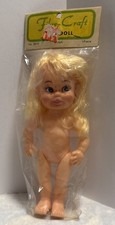 Fibre Craft 8" Blonde Hair Craft Doll No. 3019 Acrylic Hair Plastic Head Body