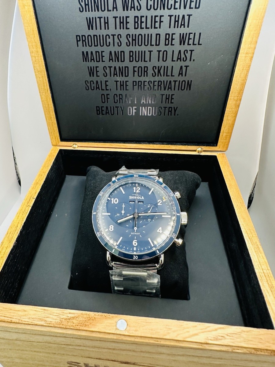 Shinola The Canfield Sport Blue Dial Stainless Steel 45mm Watch