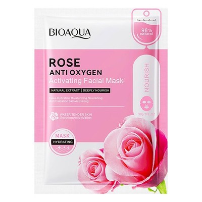 BIOAQUA Facial Mask Firming Deeply Nourish Moisturizing 98% Natural 5PCS (Rose)