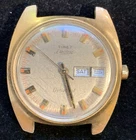 Vintage Timex Electric Dynabeat With Day Date Not Running For Parts