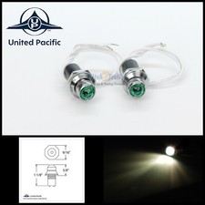 Pair Mini Green Pilot Dash Indicator Warning Lights 12v Classic Hot Rod Vintage