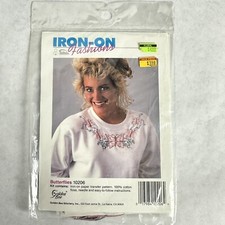 NEW Bee Iron-On Fashions Embroidery Kit Butterflies 10206