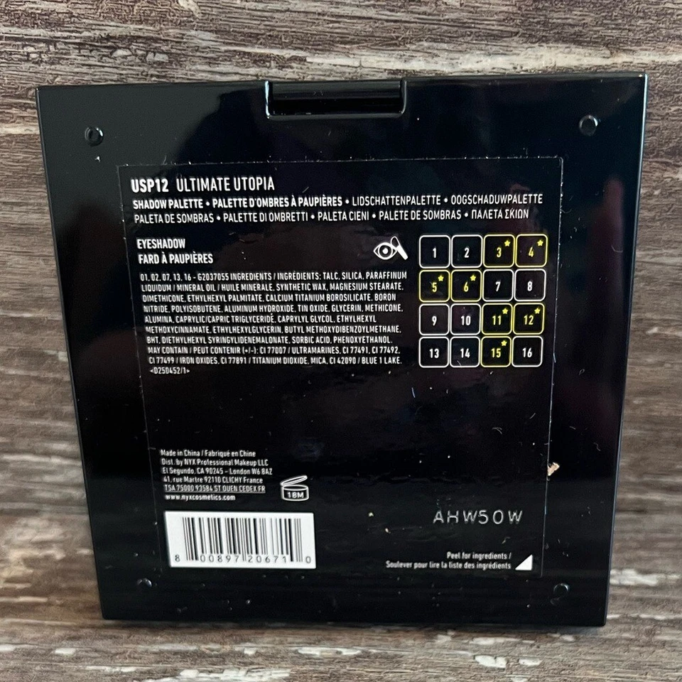 NYX Ultimate Eyeshadow Palette Utopia 16 Color Powder Metallic Matte Vegan New - Image 3 of 4