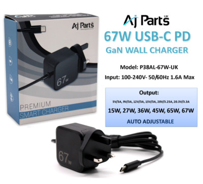 AJP 67W Netzteil für Honor MagicBook Pro 16,1'' USB-C Typ Schnellladegerät Adapter