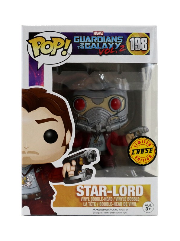Funko Pop Star-Lord Chase Vinyl Figure #198 Guardians Of The Galaxy Vol 2 Marvel