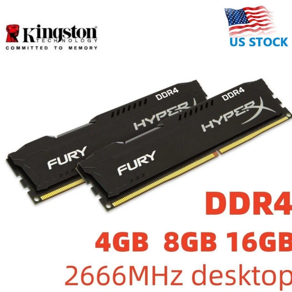 Memoria RAM de escritorio FURY DDR4 8 GB 16 GB 4 GB 32 GB 2666 MHz PC4-21300 DIMM 288 Foto 2 de 4
