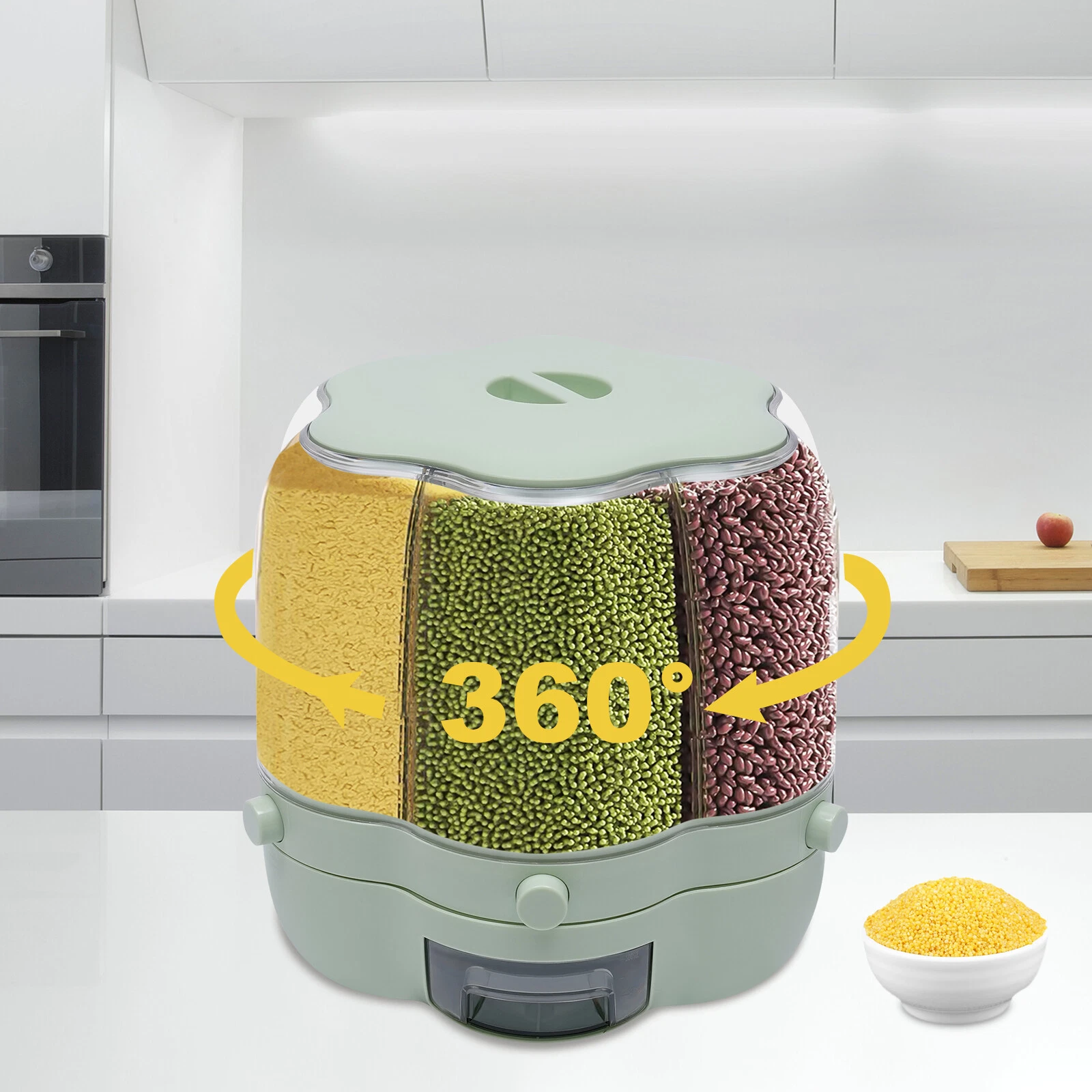 6 Barns Cereal Dispenser Rice Grain Dry Food Storage Container 360 Rotatable 8kg